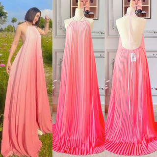 [MAXI] Đầm maxi đi biển loang cổ yếm màu chuẩn sàn - Maxi ngọc lan
