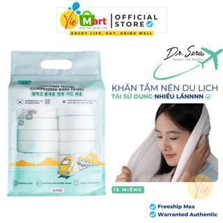 Khăn Tắm Nén DR.SERA Cotton Tiệt Trùng UV Mềm Mịn An Toàn Với Mọi Làn Da