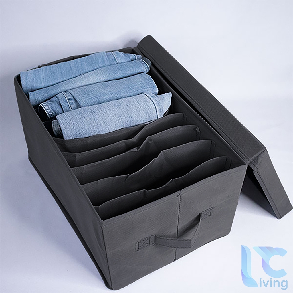 Hộp Vải Đựng Quần Áo Living C Chia Ngăn Khung Cứng , Túi Đựng Quần Áo Gọn Gàng Bằng Vải Không Dệt