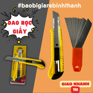 Dao Rọc Giấy Loại Lớn Lưỡi Dao 18mm - Dụng cụ hỗ trợ đắc lực trong văn phong cho việc cắt giấy, tiện lợi