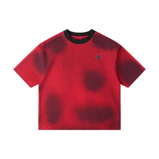 Áo thun basic ross đỏ wash logo tròn 320gsm - r ic basic red t-shirt - ross studio