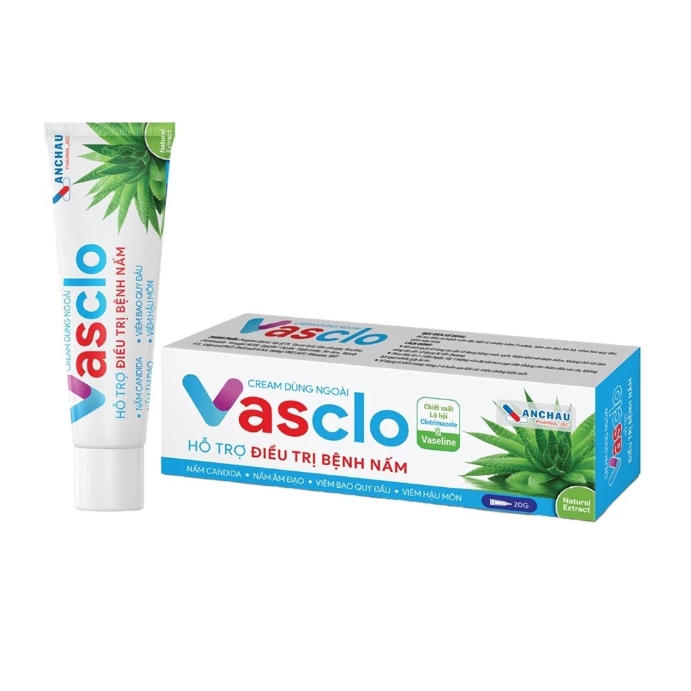 Kem Bôi Phụ Khoa Vasclo An Châu Giúp Giảm Tình Trạng Nấm Ngứa Vùng Kín (Tuýp 20gr)