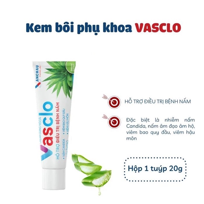 Kem Bôi Phụ Khoa Vasclo An Châu Giúp Giảm Tình Trạng Nấm Ngứa Vùng Kín (Tuýp 20gr)