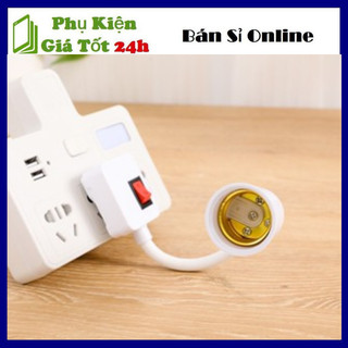 Chuôi đèn đuôi đèn E27 uốn dẻo xoay 360 độ, có công tắc điều chỉnh.nhựa PC cách nhiệt đa năng