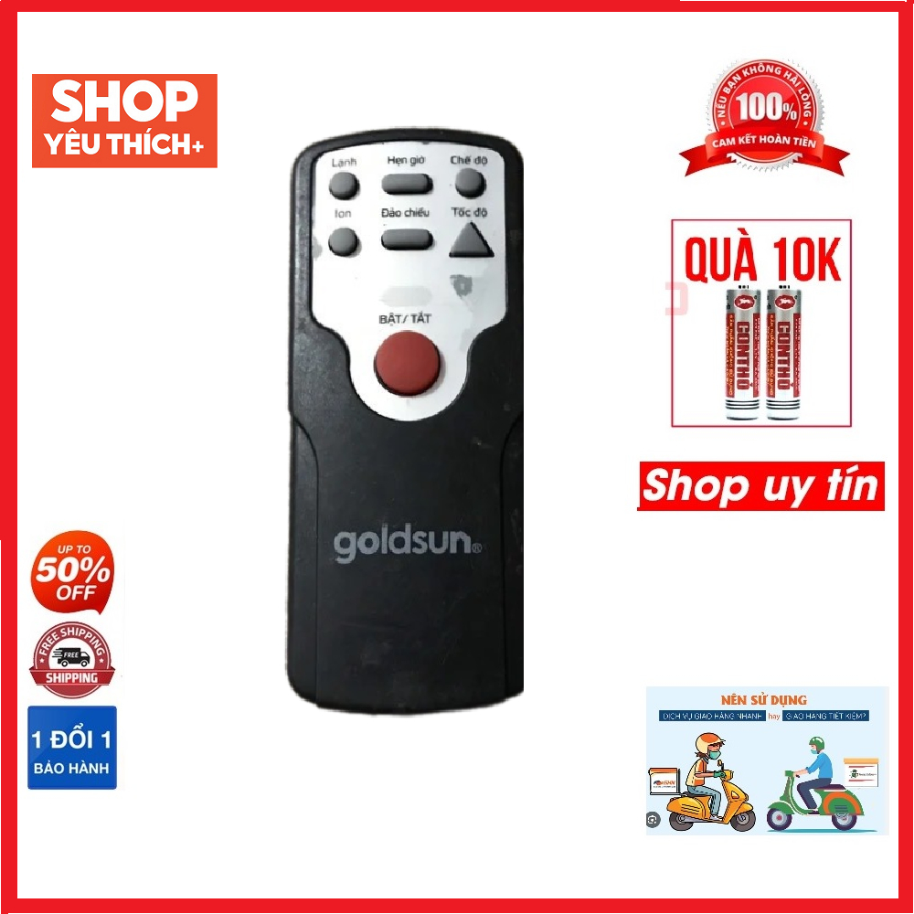 Điều khiển remote từ xa quạt goldsun chính hãng mới 85%-tặng kèm pin-đầu bấm quạt goldsun chính hãng