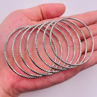 Lắc tay ximen trắng 2 li, Vòng tay ximen trắng chất liệu titan không phai màu không rỉ sét, Vòng ximen bộ 7 chiếc