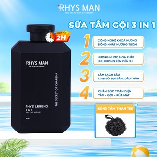 Sữa tắm gội nam hương nước hoa 3 in 1 RHYS MAN Rhys Legend 350ml