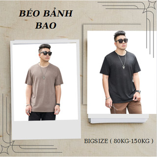 🔅Áo thun tay ngắn Nam bigsize " BÉO BẢNH BAO " ( 80KG-150KG ) cotton thun lạnh chất liệu vải hoa tiêu basic.