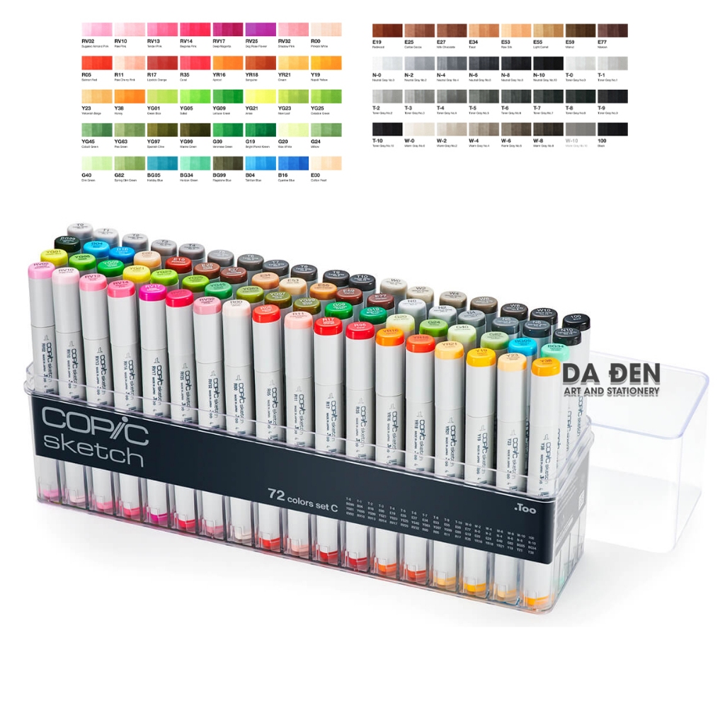 Set C - Bút Marker Cao Cấp Copic Sketch 72 Màu (SK-72C)
