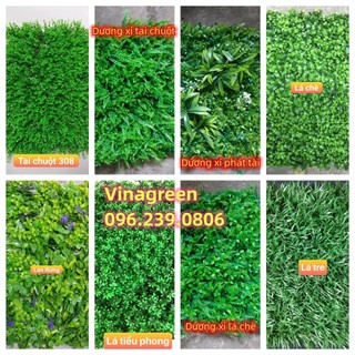 Tấm cỏ nhựa làm tường cây giả - Tai chuột - Mắt trâu - Xà lách xoong - Phát tài - Phú quý - Dương xỉ