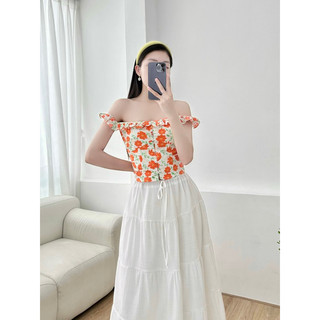 Áo baby top cổ viền bèo phối nút style Hàn Quốc |Uimeecloset| Áo mùa thu chất cotton mát 2 lớp