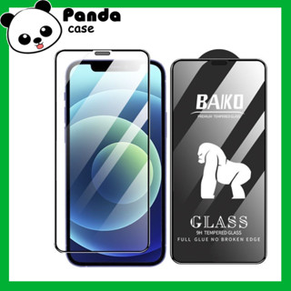 Kính cường lực iphone BAIKÔ, khung tự dán trong suốt, 21D, tự hút bụi full màn siêu dẻo, chống bụi màng loa - Panda
