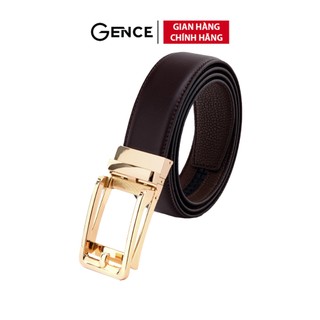 Dây lưng da thật thắt lưng nam chính hãng gence lg37 da bò cao cấp màu nâu