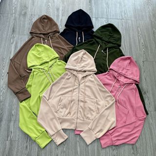 Áo Khoác Thời Trang Bigsize Nữ Tay Dài Dáng Lửng Phom Bomber Vải Xốp Họa Tiết Tam Giác Có Mũ Chống Nắng KHOAC5