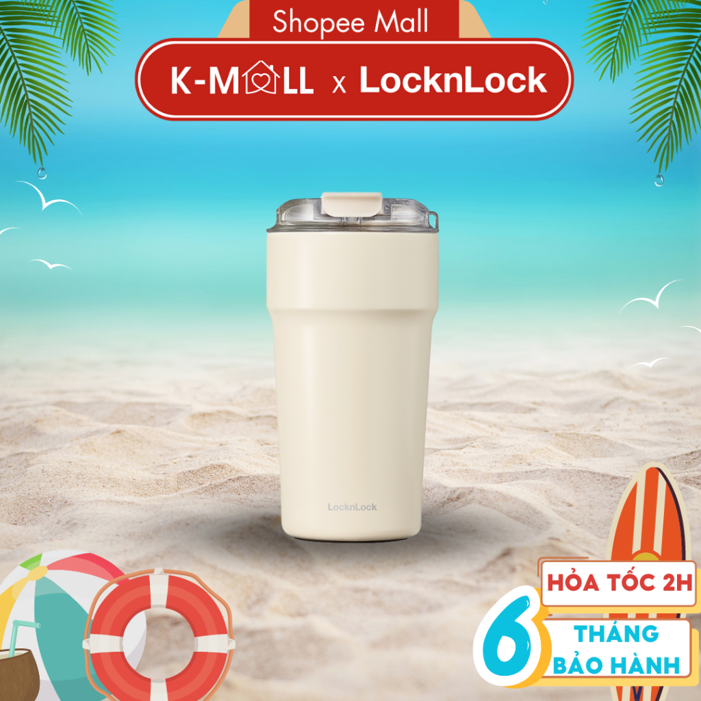 Ly giữ nhiệt LocknLock Metro Cafe Tumbler 500ml LHC4357 Màu Ngà, thép không gỉ 304 , phủ sứ - K-MALL