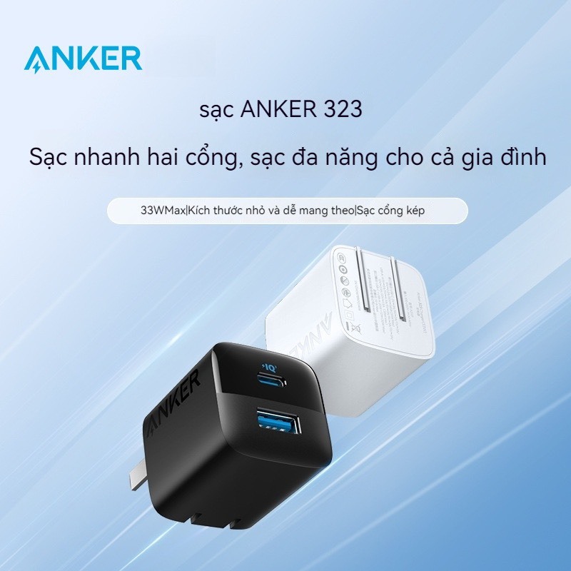 Củ Sạc Nhanh Anker 323 Charger A2331 Hỗ Trợ Sạc Nhanh QC3.0/PD 33W Cho Smart Phone 15 Pro Max