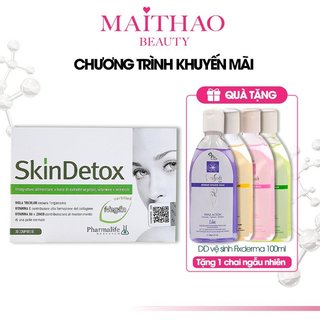 Pharmalife Viên uống thải độc và ngăn ngừa mụn Skin detox 30 viên TẶNG Gel Vệ Sinh Fixderma 100ml