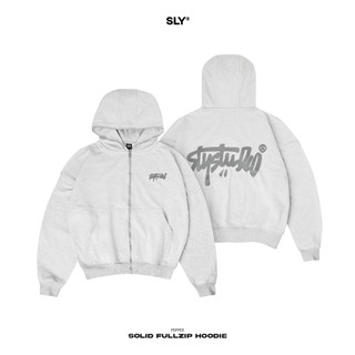 Áo Hoodie Fullzip SLY Solid màu xám tiêu
