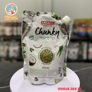 Mứt DỪA - LÁ DỨA Chunky Andros, có thịt trái cây làm nhân bánh, túi 1kg tiện lợi tiết kiệm
