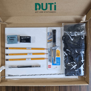 Combo vẽ phác thảo luyện thi, đầy đủ phụ kiện kèm túi đựng hoạ cụ, Hàng chất lượng - Họa Cụ DUTi