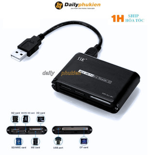 Đầu đọc thẻ nhớ đa năng CF/ XD / MS / Micro SD / M2 / SD / MMC chính hãng SSK Có VAT