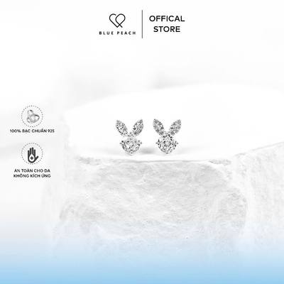 Khuyên Tai Bạc Blue Peach KT Tai Thỏ VN KT641