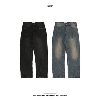 Quần Jeans dài ống suông SLY Dispatch Washed Black