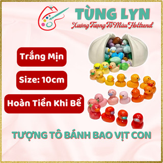 Tượng Tô Màu, Tô Tượng Bánh Bao (20 Vịt Con), size 10cm - [KÈM MÀU VÀ CỌ] - Tượng Thạch Cao Trắng