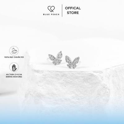 Khuyên Tai Bạc 925 Blue Peach KT Butterfly V6 KT715