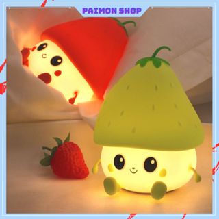 Đèn Ngủ LED Silicon Hình Quả Dâu - Dễ Thương, Bảo Vệ Mắt, Decor Phòng Ngủ