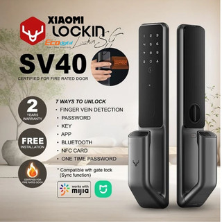 Khóa Cửa Thông Minh Lockin SV40 mở khóa bằng công nghệ tĩnh mạch một chạm chất liệu thép không gỉ cao cấp Bản Quốc Tế