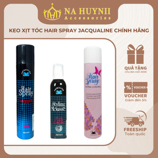 Keo xịt tóc hair spray jacqualine chính hãng, keo xịt giữ nếp, gôm xịt tóc tạo kiểu tóc chuyên nghiệp, na huỳnh