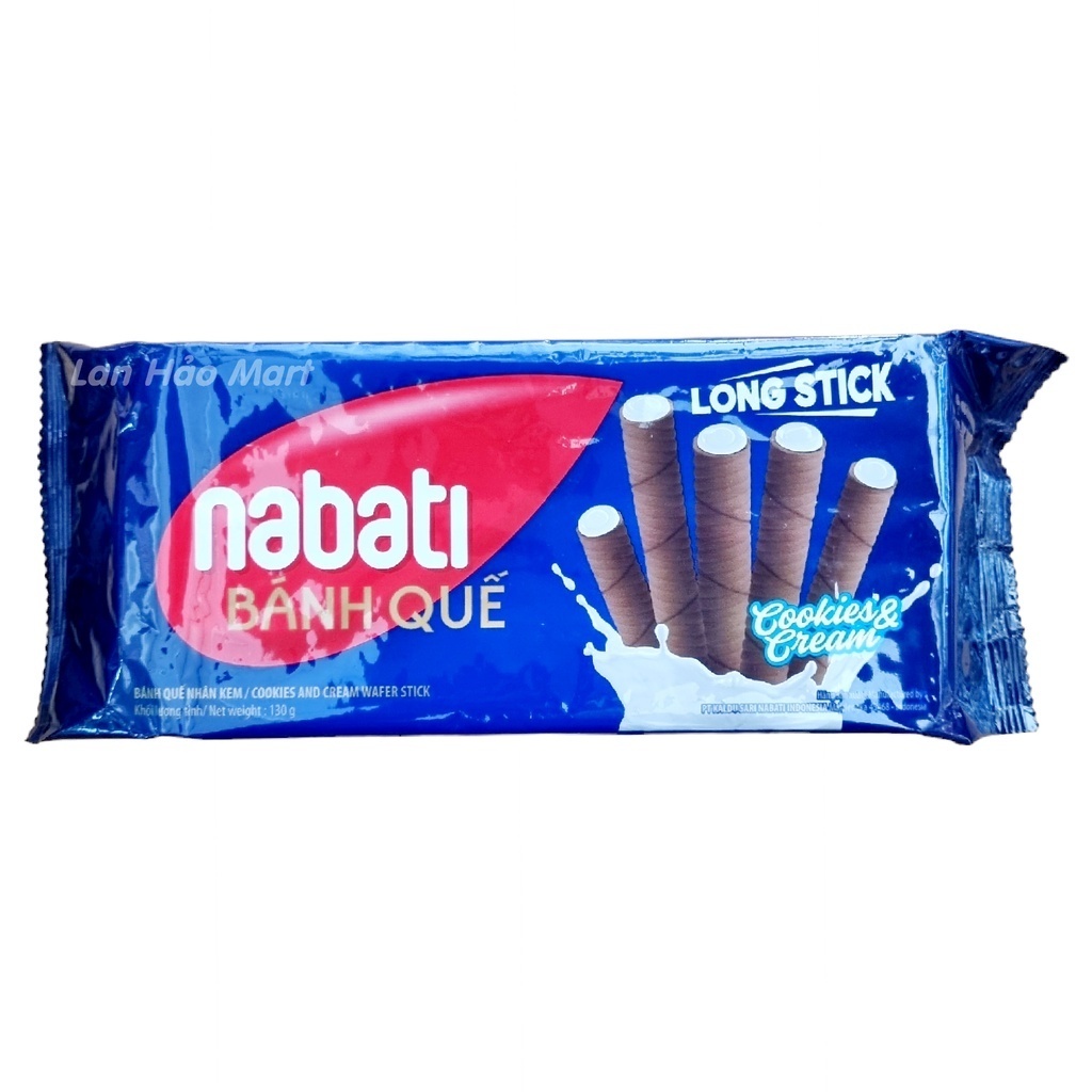 Bánh Quế Nhân Kem Nabati Cookies and Cream Long Stick (Gói 130g)