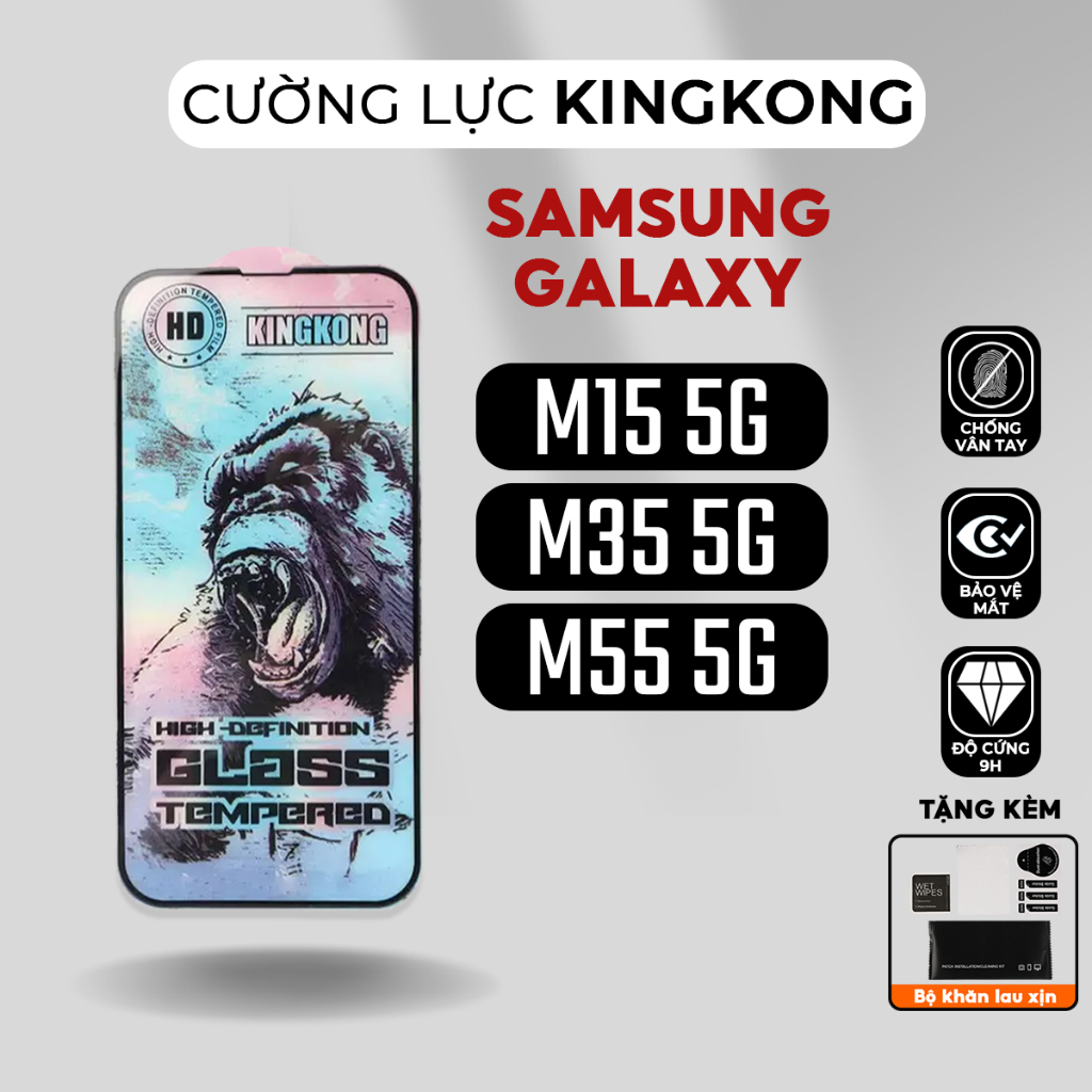 Kính cường lực KINGKONG Samsung galaxy M15 5G, M35 5G, M55 5G | miếng dán màn hình SS
