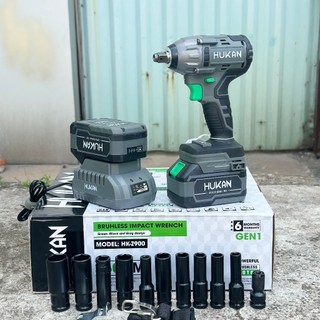 Máy Siết Bulong Hukan HK - Z900 Không Chổi Than Đầu 1/2 Tặng Kèm 10 Đầu Khẩu 1 Đầu Chuyển Vít Bảo Hành 6 Tháng