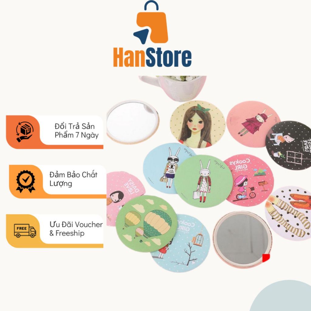 Gương Tròn Mini Kích Thước Nhỏ Gọn Tiện Lợi HAN STORE