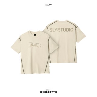 Áo thun cổ tròn SLY Spider Dot màu kem