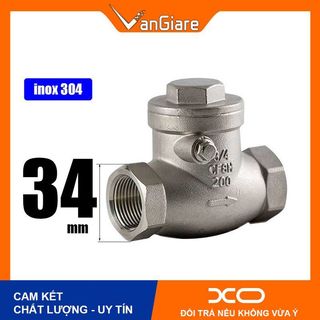 Van nước 1 chiều lá lật inox ren 34mm