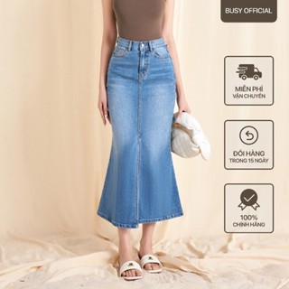 Chân Váy Jeans Dài Đuôi Cá Nữ BUSY Co Giãn Nhẹ CVJD3