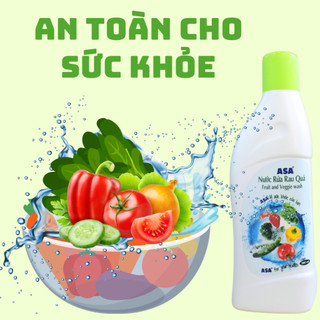 Nước Rửa Rau Quả ASA - Loại bỏ Vi Khuẩn, Hóa Chất khỏi bề mặt Rau Sống, Trái Cây, Củ Quả - 360ml