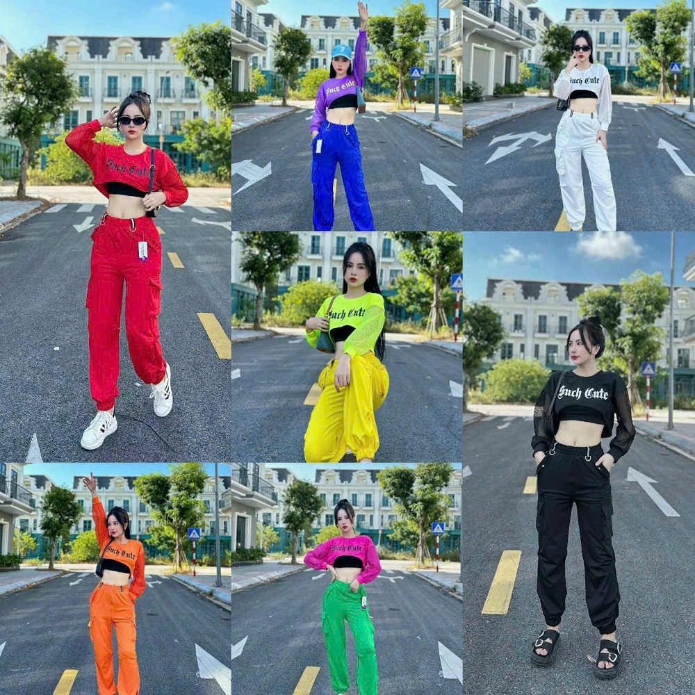 Ao Croptop Chất Thun Phối Lưới Mới (Đồ Tập Gym-Yoga Nữ)