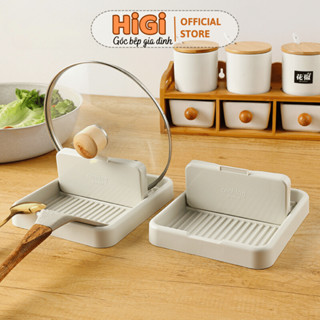 Kệ Gác Vung Nồi Nhà Bếp Gác Đũa Muỗng Nấu Ăn Có Rãnh Thoát Nước Tiện Lợi, Giá Đỡ Nắp Nồi Khi Nấu Ăn