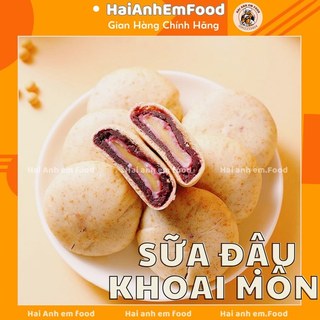 Bánh sữa đậu nành mix khoai môn tím, bánh mochi nhân khoai môn mix vị ăn kiêng healthy