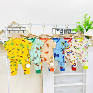 Bộ thun lạnh tay ngắn quần dài cho bé 7-18kg