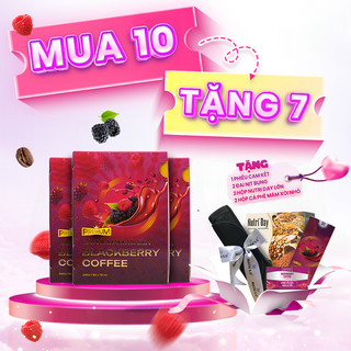Combo 10 Hộp Cafe Giảm Cân Mâm Xôi Đen Raspberry Chính Hãng Max Eagle Kèm Quà Tặng