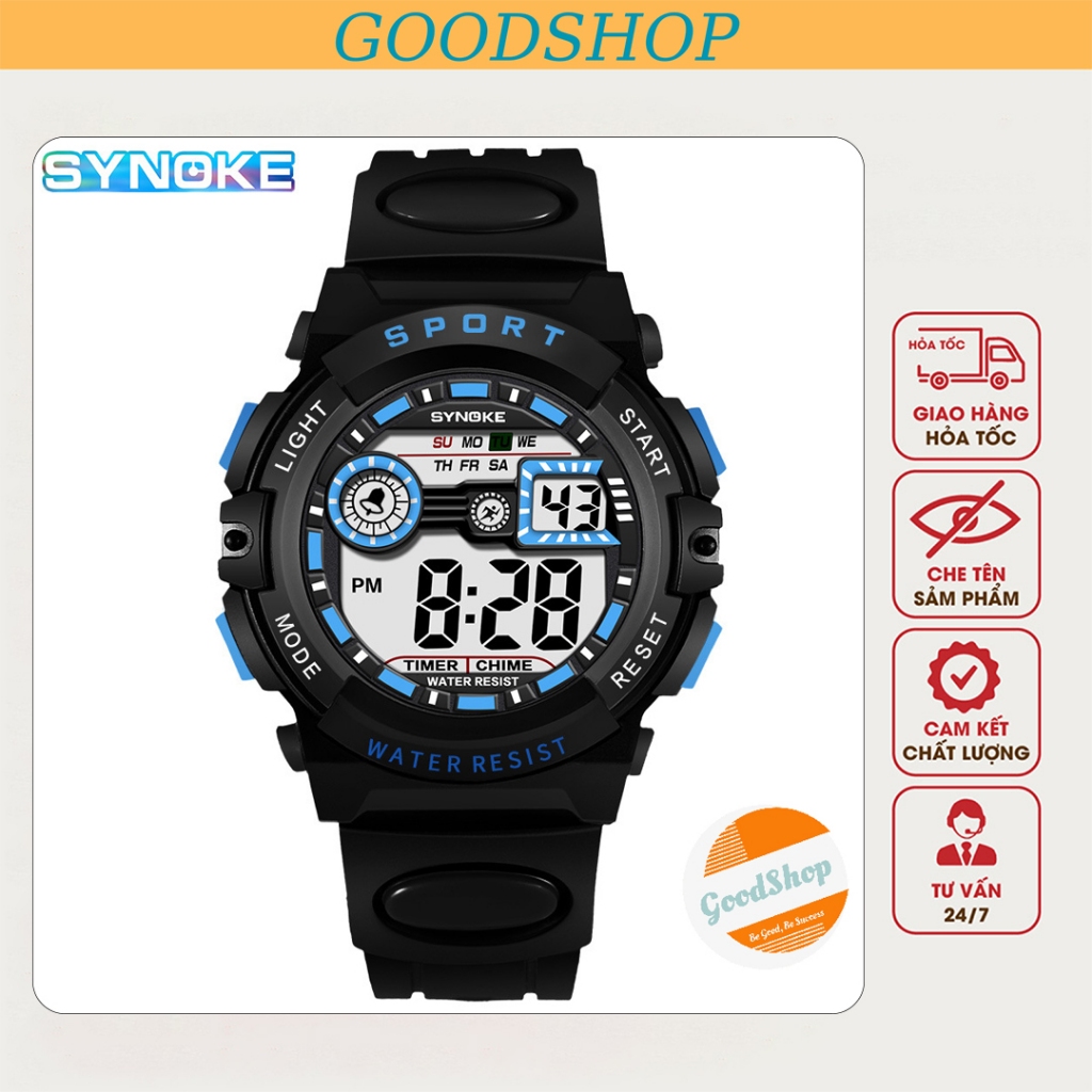 Đồng hồ điện tử thể thao trẻ em dây nhựa Synoke 9806