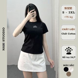  Áo thun Babytee thêu ngực Style Korean Nabi Áo thun cộc tay cổ tròn Bigsize 279 Nabi 
