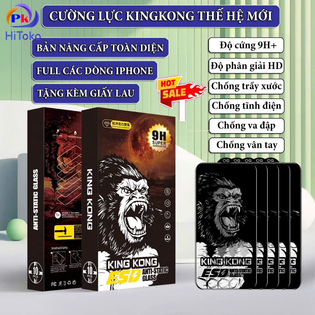 Kính Cường Lực iPhone KingKong Cao Cấp Thế Hệ Mới - Cường Lực Kingkong Full Màn Các Dòng iPhone [KK 
