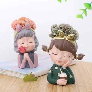 Bình hoa cô gái dễ thương, cắm hoa trang trí phòng đẹp, làm quà tặng sinh nhật