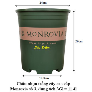 Chậu nhựa trồng cây cao cấp Monrovia cỡ số 3 dung tích 3 Gallon ( 11,4L)